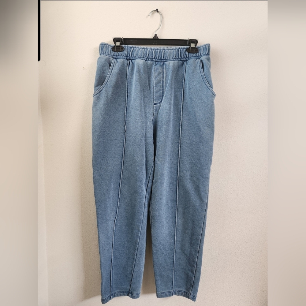 Madewell‎ Tapered Sweatpants Pockets Elastic Waist Blue Medium